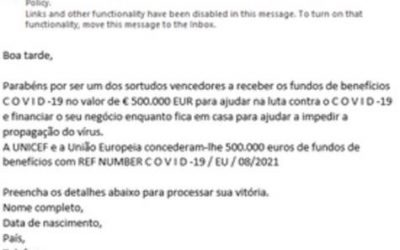 CE Portugal alerta para e-mail falso